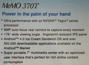 ASUS Eee Pad MeMO ME370T specifications